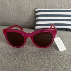 J Crew Neon Fuchsia Sunglasses w Case (NWT)